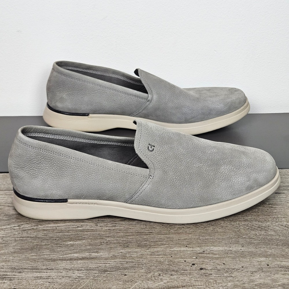 Cole Haan Mens Loafers Size 13 OriginalGrand Grey Nubuck Leather Slip On C39556 - Picture 2 of 11